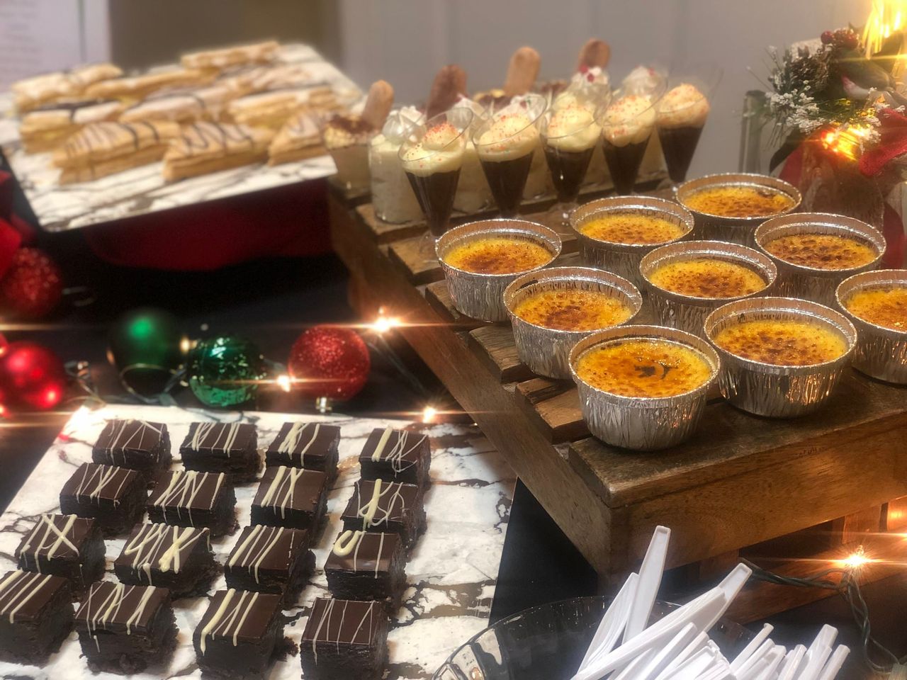 Snack table at a holiday party